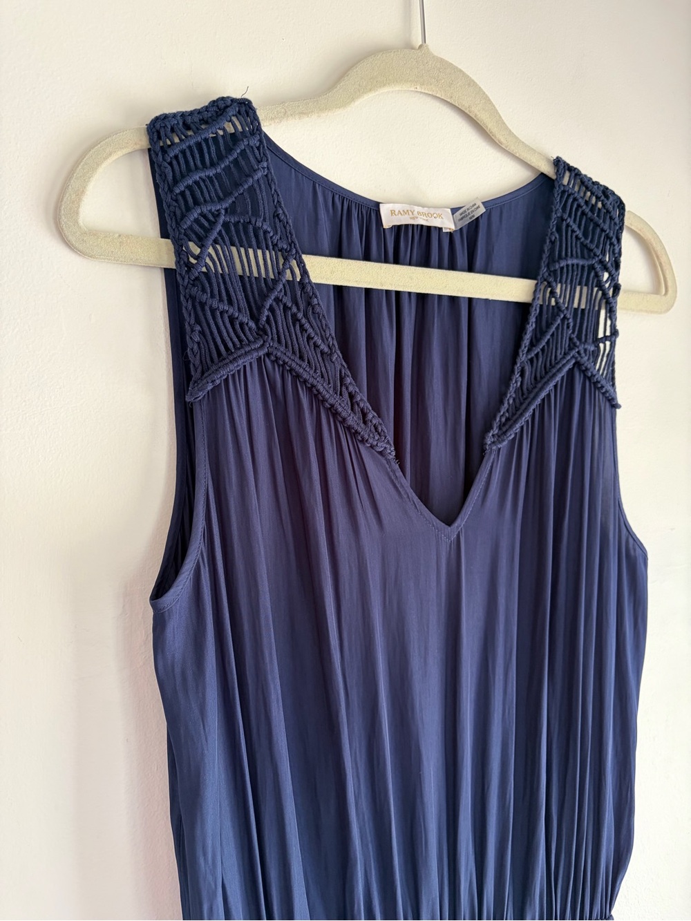 Ramy Brook Fenix Navy Blue Tiered Ruffle Sleeveless Maxi Dress Size M - Picture 2 of 6